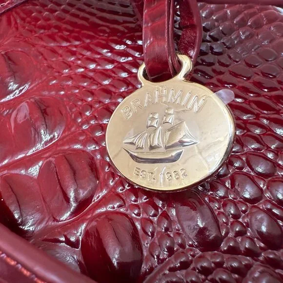 BRAHMIN Anytime Mini Shoulder Bag, Melbourne Leather in Chianti NWT - Picture 5 of 9